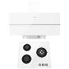IsEasy Cappa Aspirante 90cm + Piano Cottura Incasso 3 Fuochi 60cm,Set Vetro Bianco,571m³/h,4 liv.,Funz. Residuo 1-9min,Ricircolo,61dB,7750W,Gas Nat/Propano/Butano,Prot. Termoelemento,Accens. Impulsiva