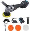 Mediawave Store - Lucidatrice Angolare, Doppia Batteria 48V, Smerigliatrice Cordless, 8500giri/min, Dischi in Feltro e Tamponi in Spugna, Lucidatrice Angolare Professionale, Utensili Bricolage