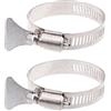 TEHAUX 2 Pezzi Morsetto per Tubo in Acciaio Inox con Maniglia, Regolabile | Argento, Resistente a Ruggine e Corrosione, Adatto per Uso Nautico e Automobilistico, Diametro 57mm