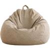 AD.CON Pouf con imbottitura in perle di polistirolo, poltrona relax, cuscino da pavimento, Bean Bag (beige, 90 x 110 x 50 cm, 250 L)