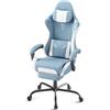 Kuro-sagol Sedia Gaming, Sedia da gaming Ergonomica con Lombare Massaggio | Sedia Gamer in Tessuto Traspirante,Gaming Chair con Poggiatesta,Poggiapiedi,Schienale Reclinabile,Sedia da Ufficio,Blu
