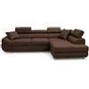 Robin Inspire Saturn Compact Divano Letto Angolare 4 Posti Marrone Destro | Divano letto angolare a L da 265 cm con contenitore, 5 poggiatesta regolabili e 2 cuscini inclusi, ideale per il soggiorno