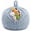 Gutekissen® Pouf per bambini, fodera per animali di peluche, 85 x 85 x 50 cm, contenitore per giocattoli per la cameretta dei bambini, organizer per peluche e coperte, chiusura lampo (pecora blu