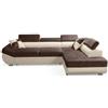 Robin Inspire Saturn Compact Divano Angolare Cioccolato Biscotto Destro | Divano angolare a L da 265 cm, 4 posti con funzione letto, contenitore, 5 poggiatesta regolabili e 2 cuscini inclusi