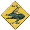 BCTS Gator Crossing Sign Alligator Funny Metal Sign Crossing Traffic novità Cartello Quadrato 30,5 x 30,5 cm