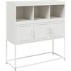 vidaXL Credenza Bianca 100,5x39x107 cm in Acciaio