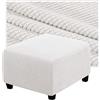 RTSFKFS Copri Pouf Quadrato 50x50 80x80 40x40 60x60 100x100 90x90 110x110 Fodera Poggiapiedi Copripouf Elastico Rivestimenti Pouf Sgabello poggiapiedi ottomana(Crema,24in/60cm)