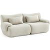 MILYsofa Divano modulare, 2 posti, tessuto bouclé, fodere dei cuscini removibili (Beige Crema, 2 posti)