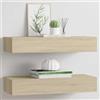Generico Scaffali con Cassetti da Parete 2 pz Rovere 60x23,5x10 cm MDF,Marrone,9.7kg,330262