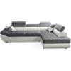 Robin Inspire Saturn Compact Divano Angolare Letto Grigio Bianco Destro | Divano angolare a L da 265 cm, 4 posti con funzione letto, contenitore, 5 poggiatesta regolabili e 2 cuscini inclusi
