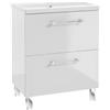 Deftrans - Mobile sottolavabo da 80 cm in piedi - Lavabo con mobiletto bianco lucido - Lavabo con base e cassetti - Mobili da bagno per bagni moderni - 80 x 80 x 40 - [cm]
