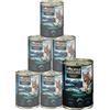 Dehner Wild Nature - Cibo umido per gatti adulti, mare di montagna, senza cereali, per gatti adulti, salmone/trota, 6 x 400 g, 2,4 kg