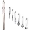 Generico kit sgorbia per pedicure professionale, Manico e sgorbie per pedicure 2 pezzi per N° 2-4-6-8-10-12 In acciaio Inox temprato Eliminano la radice dei calli anche più estesi