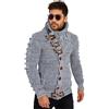 Leif Nelson Maglione Uomo Felpa a Maglia Collo a Scialle LN-5585 Nero Large