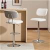 Ckaff Set di 2 Sgabelli da Bar, Sedie da Bar Girevole 360° Altezza Regolabile da Penisola, Sgabelli Alto in Similpelle, Sedie da Cucina con Schienale e Poggiapiedi per Bar Cucina Ristorante, Bianco