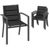 Devoko Set Di 4 Sedie Da Giardino, Sedie Da Esterno In Alluminio Per Esterni, Sedie Impilabili Poltrone Da Giardino, Per Giardino, Piscina, Terrazza, Sala Da Pranzo, Grigio Scuro
