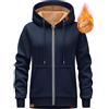 Lonya Felpa Donna con Zip Inverno Elegante Pile Felpe Cappuccio Giacca Sportiva Sweatshirt Casual Classico Cerniera Hoodie