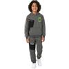 Minecraft Tuta da ginnastica per ragazzi con cappuccio e jogger, set ufficiale per bambini, in cotone grigio Creeper, età 5-12 anni