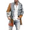 ZILAIX Cappotto Uomo Collare In Piedi Slim Fit Con Tasche Media Lunghezza Tinta Unita Giacca Uomo Tendenza Retrò Stampa Manica Lunga Giacca Uomo Urbano Strada Stile Tweed Cappotto Uomo