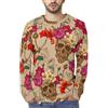 NLWQEKV T-Shirt da Uomo Casual con Fiori di Teschio di Zucchero Messicano Girocollo Camicetta a Maniche Lunghe Top Maglietta Grafica Divertente
