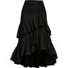 Bauzuoyo Costume di Halloween da donna, gonna da strega, orlo irregolare, abito vittoriano, da vampiro, medievale, vintage, gotico, steampunk, midi, per carnevale, cosplay