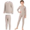 Domueay Set Intimo Termico Bambini, Caldo Maglia e Leggings, 5‑13 Anni | Ragazzi Ragazze Biancheria Intima Termica Sci, Foderato in Pile, Traspirante Abbigliamento Sport Calcio, Autunno Inverno