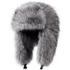 Zylioo Cappello da aviatore XXL oversize in finta pelliccia, grande peloso invernale con paraorecchie da soldato cappello da aviatore grande testa cappello da caccia sci