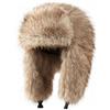 Zylioo Cappello da aviatore XXL oversize in finta pelliccia, grande peloso invernale con paraorecchie da soldato cappello da aviatore grande testa cappello da caccia sci