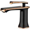 GRIFEMA Rubinetto bagno lavabo, miscelatore bagno lavabo monocomando | Nero-oro, Ottone, Aeratore, Acqua Calda e Fredda, Risparmio idrico, Testa della valvola in ceramica, G1001B