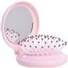 Yeory Mini spazzola per capelli, spazzola per capelli portatili, spazzola per capelli tascabili con specchio, spazzole rotonde per donne, mini pennello