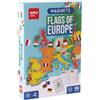 APLI Kids - Gioco magnetico con bandiere europee, 60 pezzi, a partire dai 5 | 60 magneti, mappa dell'Europa e libretto di informazioni multilingue