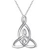 DAOCHONG Collana con ciondolo a forma di nodo celtico in argento Sterling 925 con buona fortuna, per donna, Argento sterling, Nessuna pietra preziosa