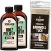 Schrader Bremen Schrader - Lucidante per legno scuro, per mobili, 2 x 250 ml, con panno per lucidatura, made in Germany