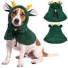 CITÉTOILE Cappello di Natale per Cani Renne Verde, Cappuccio Inverno, M | Accessorrio Foto Caldo con Palchi e Orecchie, Laccio Regolabile per Cani Piccoli e Medi, Idea Regalo Pet Festivo