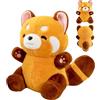 Zkaoai - Peluche di Panda Rosso, 23 cm, Panda Rosso in Peluche, Peluche di Panda Rosso, Peluche di Panda, Morbido Giocattolo di Stoffa, Cuscino di Panda in Peluche, Regalo per Bambini e Ragazze