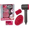 Generico Phon a Batteria Asciugacapelli Funzionante con Suoni e Aria Reali con Accessori Diffusore e Beccuccio Set Parrucchiera Parrucchiere Salone di Bellezza