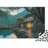 6N2X9A4S Notturno Lago Puzzle di carta 1000 pezzi per adulti Allenamento mentale Casetta Decorazione da parete 38x26cm/1000pcs