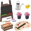YUNSTK Set di 12 accessori per gnomi, accessori per la pittura, accessori per la decorazione della porta del gnomo e 1/12 casa delle bambole, accessori per porta del gnomo con piccola anatra cavalletto
