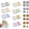 XingRuize 156 Banconote Giocattolo, Inclusi 7 Tagli da 5/10/20/50/100/200/500, 20 Pezzi per Ogni Taglio, più 16 Monete, Banconote Giocattolo False in Europer per Giochi di Ruolo e Apprendimento