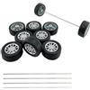 URIMPAVIDO 10 piccole ruote giocattolo per auto, modellini in gomma, con 5 assi rotondi, per modellini fai da te, accessori di ricambio per auto radiocomandate, camion, robot (2 x 28 mm)
