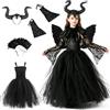 DAZZTIME Set Costume da Diavolo,Malefica Costume,Costume Halloween | Costume Diavolo,Costume da Strega,Malefica Costume da Regina,per Carnevale,Carnevali e Feste a Tema,Halloween