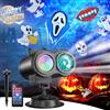 Macchiatto Proiettore Halloween Esterno, Luci Halloween con Telecomando | 20 Motivi 10 Colori Effetto Onde d'Acqua, Proiettore Impermeabile IP64 per Decorazioni Halloween, Giardino, Festa