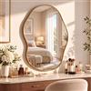 MAMIZO Specchio asimmetrico, 70x101cm, specchio irregolare da parete, Oro | specchio ingresso, cornice in alluminio, vetro temperato, per soggiorno, bagno, camera da letto, soggiorno, corridoio