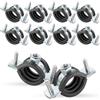 Poppstar 10x Fascette stringitubo gommate (campo di serraggio 26-28 mm, 3/4) con viti prigioniere M8*90 e tasselli, W1 acciaio zincato