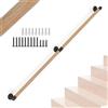 NArra - Scala rotonda in legno da 5 piedi/150 cm con ringhiera, scala interna con ringhiera, supporto a parete per ringhiera, corridoio antiscivolo, loft, guardrail, ringhiera di sicurezza per anziani