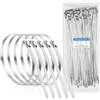 AOOWU Fascette Metalliche 100Pezzi, Acciaio Inox Autobloccanti, 300mm×4.6mm | Fascette Autobloccanti in Acciaio Inox, Per Avvolgimenti Di Scarico, Fasci Di Cavi, Manutenzione Del Giardino e Tende Da Sole