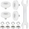 QUARKZMAN 29 mm Rotelle Box Doccia Cuscinetti Box Doccia Scorrevole con Vite Rondella e Chiave per Armadietti Portadocumenti Ricambi Fai Da Te, Bianco, 4Pz