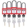Sonew 5 Set Lockout Tagout Lock, 38mm Lockout Lock Isolation Safety Engineering Lucchetto LOTO, per la Produzione di Macchinari(rosso)