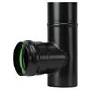 eacommerce Tubo per Stufa a Pellet in Acciaio rivestito con smalto porcellanato Nero per Canna Fumaria (Raccordo a T - M/F, Diametro 8 Ø cm)