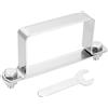 Sourcing map, morsetto a forma di U per tubo quadrato, staffa a U da 80x50mm in acciaio inox 304 con staffa quadrata, bullone, piastra con dadi e chiave per tubi, porte chiuse, barre di supporto